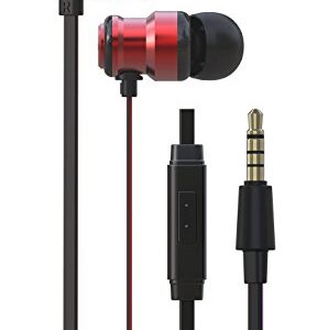 Zelher MX-10 in-Ear Headphones with Mic Earbuds with in-Line Control and 10mm Dual Drivers for Superior Sound Quality - Stylish, Tangle-Free Cables (Red)