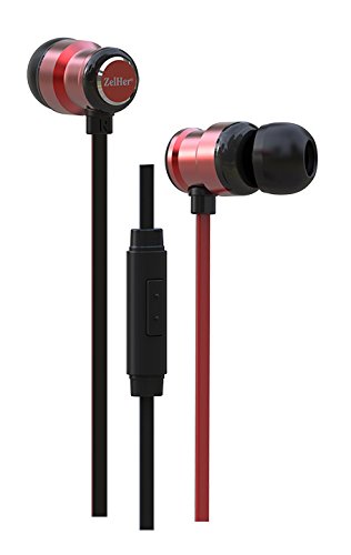 Zelher MX-10 in-Ear Headphones with Mic Earbuds with in-Line Control and 10mm Dual Drivers for Superior Sound Quality - Stylish, Tangle-Free Cables (Red)