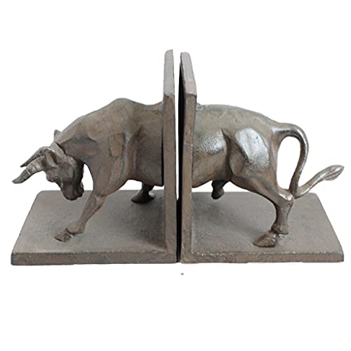 Book Ends for Shelves Bookends Iron Art Bullfighting Book Ends Bookshelf can Accommodate Heavy Books Anti-Skid Bookend Office Living Room Meeting Room Decoration Office Book Stand