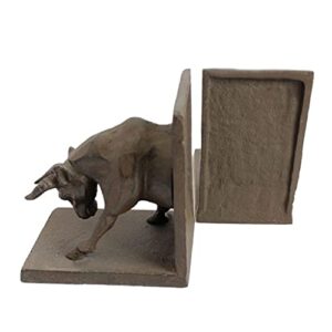 Book Ends for Shelves Bookends Iron Art Bullfighting Book Ends Bookshelf can Accommodate Heavy Books Anti-Skid Bookend Office Living Room Meeting Room Decoration Office Book Stand