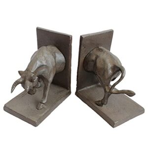 Book Ends for Shelves Bookends Iron Art Bullfighting Book Ends Bookshelf can Accommodate Heavy Books Anti-Skid Bookend Office Living Room Meeting Room Decoration Office Book Stand