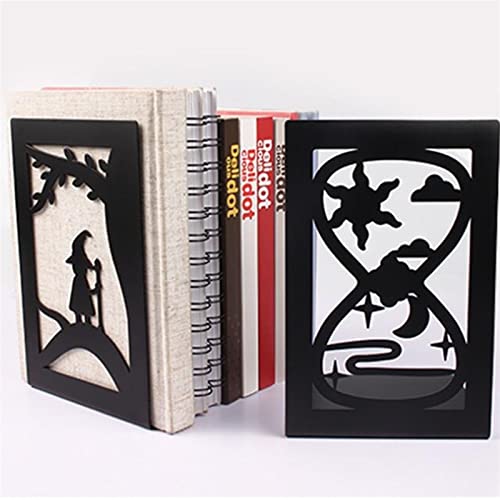 SZYAWsd File Sorters Creative Art Design Metal Book Stoppers Exquisite Metal Bookends Book Organizer Creative Birthday Gift Desk Organizers (Color : 2)