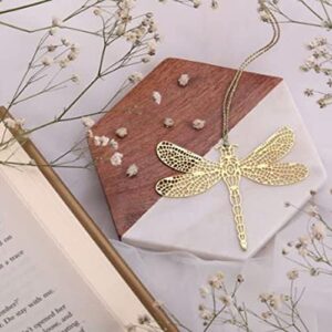 SANCTIFIED Dragonfly Bookmark in Brass Metal Finish l Premium and Unique Design Bookmark for Gift