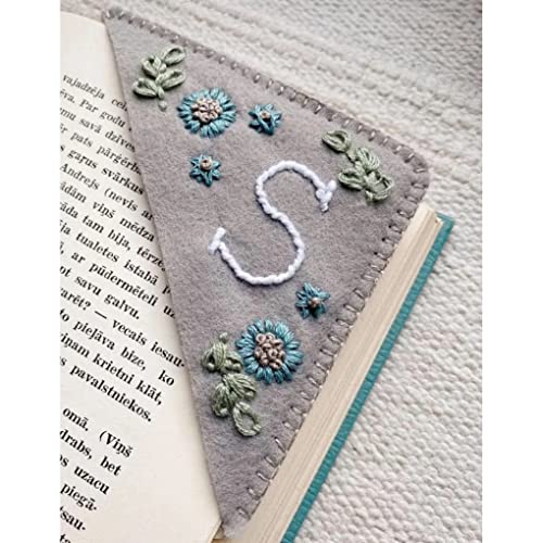 Book Marks for Book Lovers, Exquisite Personalized Hand Embroidery Bookmarks, Cute Triangle Page Corner 26 Letters Unique Bookmarks-Winter