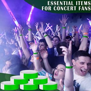 600 Packs Paper Wristbands for Events Neon Party Wristbands Colored Wristbands Waterproof Paper Club Arm Bands Lightweight Identification Wristbands for Concert Bar Entrance Admission(Green)