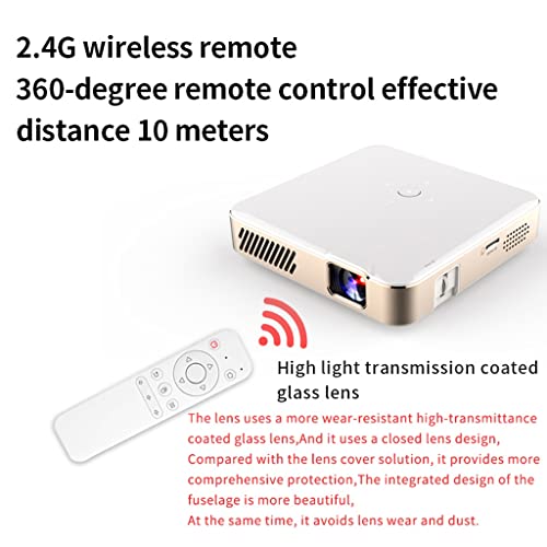 WENLII S350 Mini Dlp Projector Smart Tv Android 9.0 Pico Protable 1080p Outdoor 4k Cinema for Smartphone ( Color : D )