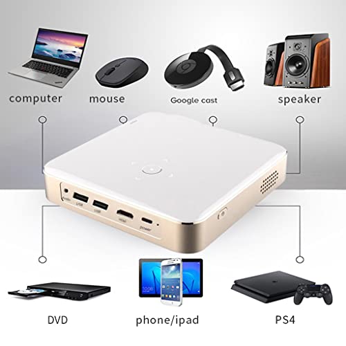 WENLII S350 Mini Dlp Projector Smart Tv Android 9.0 Pico Protable 1080p Outdoor 4k Cinema for Smartphone ( Color : D )