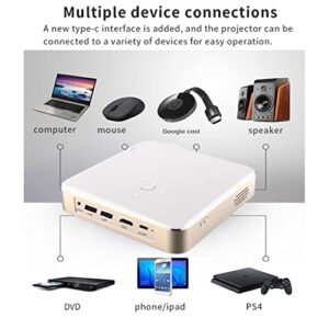 WENLII S350 Mini Dlp Projector Smart Tv Android 9.0 Pico Protable 1080p Outdoor 4k Cinema for Smartphone ( Color : D )