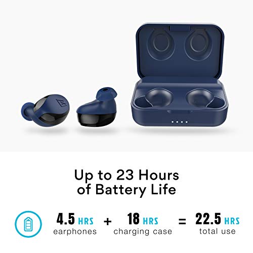 MEE audio X10 Truly Wireless in-Ear Headphones with Ergonomic Design, IPX5 Sweat Resistance, and 4.5 Hours Battery Life (23 Hours with Included Compact Charging case) (Blue)