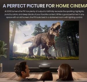 Hisense PX1 4K UHD Triple-Laser UST Ultra Short Throw Projector, 2000 Lumens, Android TV, HDR10, 30W (Stereo) Dolby Atmos, Dolby Vision, Built-in Alexa and Google Assistant