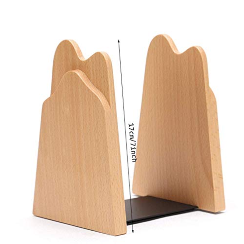 n/a Creative L-Shaped Bookend for Home Office Accessories and School Supplies Wooden Vertical Folder ( Color : E )