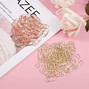 Jteyult 150 Pieces Gold Cute Paper Clips Mini Clips Heart Shaped Paperclips Bookmark Clips for Office Supplier School