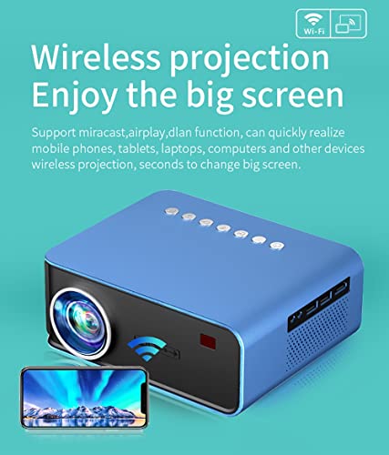 WENLII T4 Mini Projector 3600 Lumens Support Full 1080P LED Proyector Big Screen Portable Home Theater Smart Video Beamer ( Color : Black )