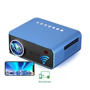 WENLII T4 Mini Projector 3600 Lumens Support Full 1080P LED Proyector Big Screen Portable Home Theater Smart Video Beamer ( Color : Black )