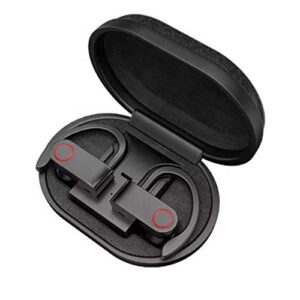 true wireless earbuds bluetooth 5.0 headphones, sports in-ear tws stereo mini headset w/mic hifi bass ipx7 waterproof, one step instant pairing case noise cancelling earphones (red)