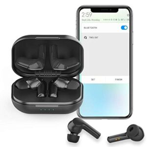 SinFoxeon True Wireless Earbuds Headphones, Bluetooth 5.3 Headphones, Stereo Sound in-Ear Earphones with Built-in Mic, Noise Cancelling Headsets, Mini Earbuds Touch Control with Charging Case (Black)