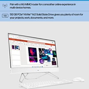 HP All-in-One Bundle PC, 23.8" Full HDMicro-Edge Touchscreen Display, 12thGeneration Intel® Core™ i7Processor, Intel® Iris® Xe Graphics, 16 GBSDRAM, 512 GB SSD,Windows11 HomeOS, Wi-Fi(24-CB1180, 2022)