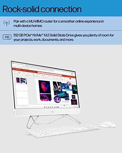 HP All-in-One Bundle PC, 23.8" Full HDMicro-Edge Touchscreen Display, 12thGeneration Intel® Core™ i7Processor, Intel® Iris® Xe Graphics, 16 GBSDRAM, 512 GB SSD,Windows11 HomeOS, Wi-Fi(24-CB1180, 2022)