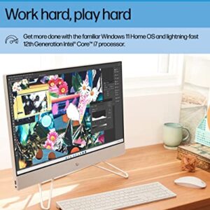 HP All-in-One Bundle PC, 23.8" Full HDMicro-Edge Touchscreen Display, 12thGeneration Intel® Core™ i7Processor, Intel® Iris® Xe Graphics, 16 GBSDRAM, 512 GB SSD,Windows11 HomeOS, Wi-Fi(24-CB1180, 2022)