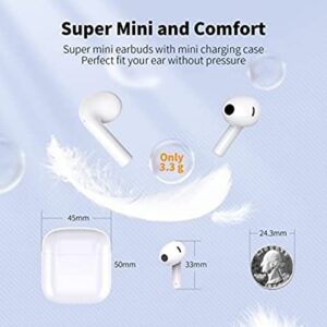 Wireless Earbuds Bluetooth Headphones 48Hrs Battery Life with Wireless Charging Case, IPX7 Waterproof Semi-in-Ear Earphones Clear Call Power Display Built-in Mic Stereo Headset for iPhone/Android