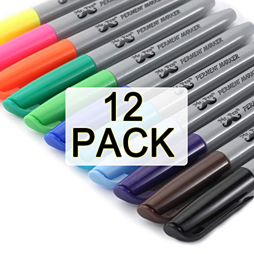 Mr. Pen- Permanent Markers, 12 Pack, Assorted Colors, Fine Point Markers, Permanent Markers Assorted Colors, Fine Tip Permanent Markers, Permanent Markers Fine Point, Permanent Markers Pack , Marker