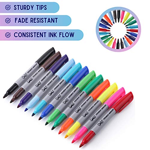 Mr. Pen- Permanent Markers, 12 Pack, Assorted Colors, Fine Point Markers, Permanent Markers Assorted Colors, Fine Tip Permanent Markers, Permanent Markers Fine Point, Permanent Markers Pack , Marker