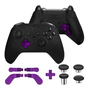 Metal Thumbsticks for Xbox Elite Series 2 Core Controller Accessories, Replacement Magnetic Buttons kit Includes 4 Swap Magnetic Joysticks, 4 Paddles, 1 Standard D-Pads (Purple)