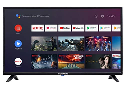 Sceptre Android TV 32-inch Smart LED HD TV Google Assistant Chromecast Bluetooth Remote, Machine Black 2020 (A322BV-SRC)