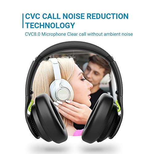 233621 Trip Active Noise Cancelling Headphones with Independent Noise Reduction Chip, Bluetooth Wireless Headphones Built-in Mic and Ex Audio Cable, 40H Battery, Hands-Free Calls, HiFi Sound Quality