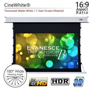 Elite Screens Evanesce Tab-Tension B, 110-inch Diagonal 16:9, 4K / 8K HD Ready, Recessed in-Ceiling Electric Tab Tensioned Projector Screen, Matte White Projection Screen Surface, ETB110HW2-E8