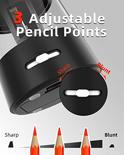 ZMOL Electric Pencil Sharpeners,Portable Small Battery Powered Pencil Sharpener Kids,Suitable for No.2/Colored Pencils(6-8mm),School/Classroom/Office/Home Black