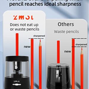 ZMOL Electric Pencil Sharpeners,Portable Small Battery Powered Pencil Sharpener Kids,Suitable for No.2/Colored Pencils(6-8mm),School/Classroom/Office/Home Black