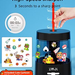 ZMOL Electric Pencil Sharpeners,Portable Small Battery Powered Pencil Sharpener Kids,Suitable for No.2/Colored Pencils(6-8mm),School/Classroom/Office/Home Black