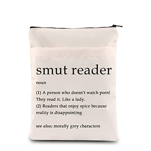 MAOFAED Smut Book Sleeve Spicy Book Reader Gift Bookish Book Cover Bibliophile Book Zipper Pouch Smut Reader Noun Gift (smut Noun booksl)