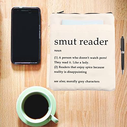 MAOFAED Smut Book Sleeve Spicy Book Reader Gift Bookish Book Cover Bibliophile Book Zipper Pouch Smut Reader Noun Gift (smut Noun booksl)