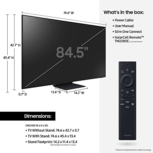 SAMSUNG 85-Inch Class Neo QLED 4K QN95B Series Quantum HDR Smart TV with Alexa Built-in (QN85QN95BAFXZA, 2022 Model) (Renewed)