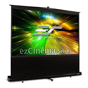 elite screens ezcinema series, 120-inch 16:9, manual floor pull up projection projector screen, movie home theater office church 8k 4k ultra hd 3d ready, us-based company. 2-year warranty, f120nwh