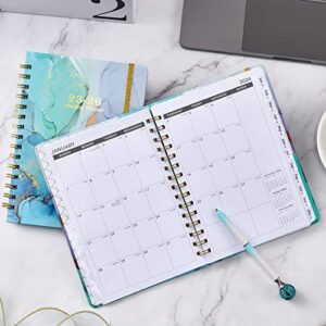 Monthly Planner 2023-2026 - 3 Year Monthly Planner 2023-2026 with Monthly Tabs, Jul. 2023 - Jun. 2026, 6.3" x 8.4", 2023-2026 Monthly Calendar with Flexible Cover, 27 Note Pages & Tabs, Inner Pocket - Green