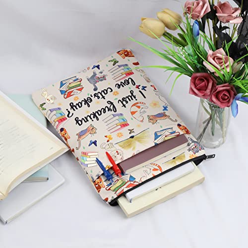 Cat Book Sleeve Cat Mom Gift Cat Lover Book Protector I Just Freaking Love Cats Okay Cat Book Covers Cat Owner Gift