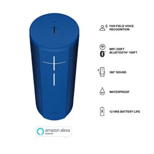 Ultimate Ears BLAST Portable Waterproof Wi-Fi and Bluetooth Speaker with Hands-Free Amazon Alexa Voice Control - Blue Steel