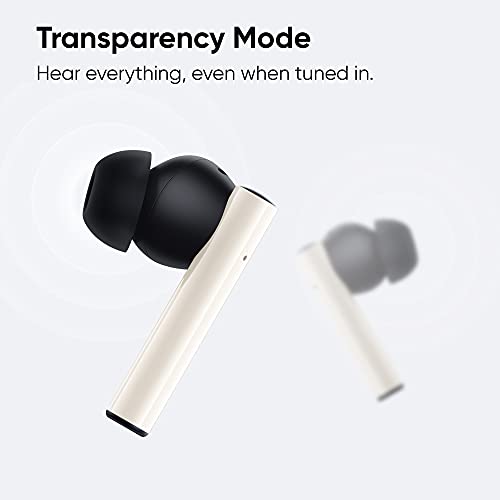 DIZO GoPods Bluetooth 5.2 Headphones TWS Active Noise Canceling Earbuds Hi-Fi Bass Boost Built-in Waterproof Wireless Headset Mic 25H Play Time Super Low Latency Gaming Mode White