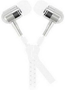 luminous zip earphones glow in the dark zipper headphones light up wired earbud stereo earphones for mobile phones tablet (zip-white)