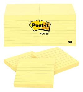 post-it notes, 3×3 in, 12 pads, america’s #1 favorite sticky notes, canary yellow, clean removal, recyclable (630ss)
