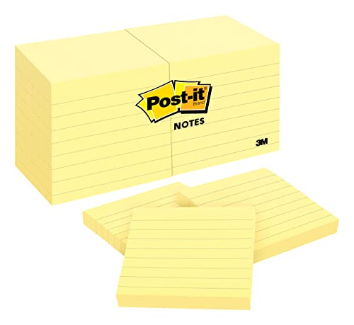 Post-it Notes, 3x3 in, 12 Pads, America's #1 Favorite Sticky Notes, Canary Yellow, Clean Removal, Recyclable (630SS)