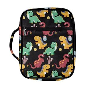 fkelyi cartoon color dinosaur bible covers for women kids,church bag bible cover carrier carrying organizer bag bible tote bag