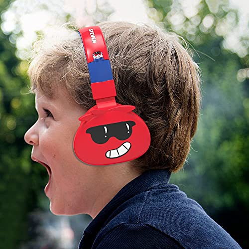 YLFASHION Kids Bluetooth Headphones with Microphone, Cartoon Monsters Wireless Over-Ear Headphones for Boys Girls, Foldable Stereo Headset for Children, School, iPad, Tablet (Steven)