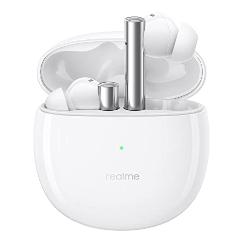 realme Buds Air 2 Earphone 25h Battery Life IPX5 Waterproof Transparency Mode Active Noise Cancellation Hi-Fi 88ms Super Low Latency Bass Boost Driver, White