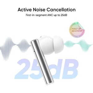 realme Buds Air 2 Earphone 25h Battery Life IPX5 Waterproof Transparency Mode Active Noise Cancellation Hi-Fi 88ms Super Low Latency Bass Boost Driver, White