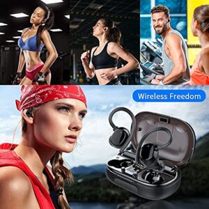 Coucur Wireless Earbuds Sports, Bluetooth 5.1 Headphones with Mic Deep Bass Bluetooth Earphones in-Ear, CVC8.0 Noise Cancelling Earbuds for Running Gym IP7 Waterproof, 100H Playtime, Touch Control