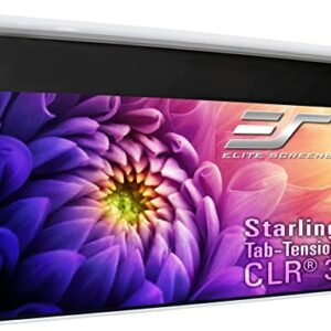 Elite Screens Starling Tab-Tension CLR® 3 Series, 121 INCH Diag.16:9 Ultra Short Throw Ceiling Ambient Light Rejecting (CLR/ALR) Electric Wall/Ceiling Retractable Projector Screen, STT121XH-CLR3